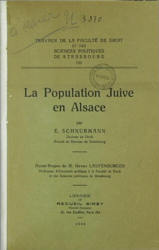 La population juive en Alsace